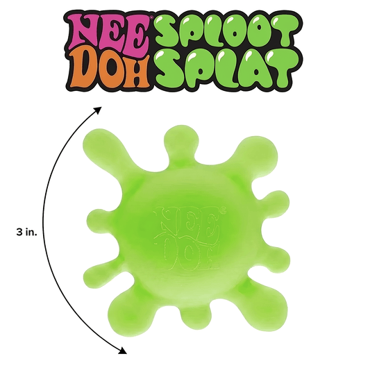 Neon Green Nee Doh Squeeze Gel Sploot Splat Ball Hand Relaxation & Focus