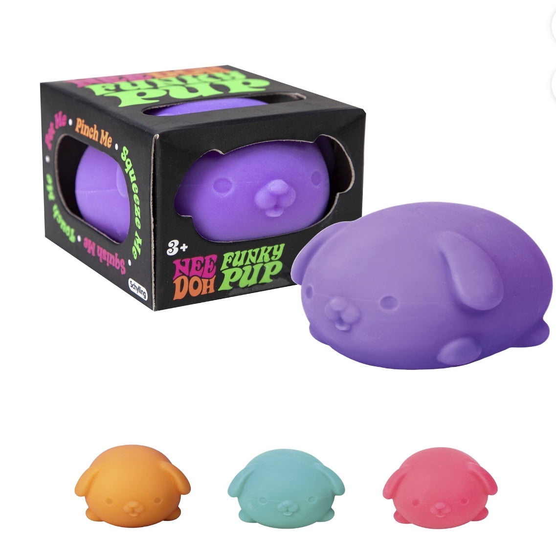FUNKY PUP DOG SQUSHI, STRESS RELIEVER, FIDGET, SENSORY BALL, 1 COLORS MAY VARY, 1 PUP PER PACK