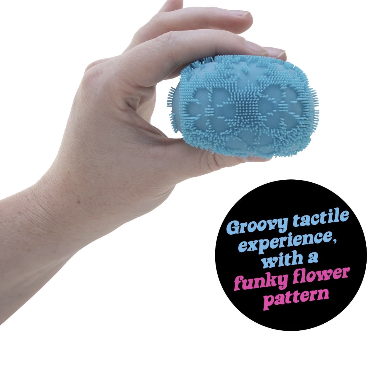 FUZZ BALL FLOWER POWER, 1 RANDOM COLOR CHOSEN, STRESS BALL RELIEVE, SENSORY FIDGET