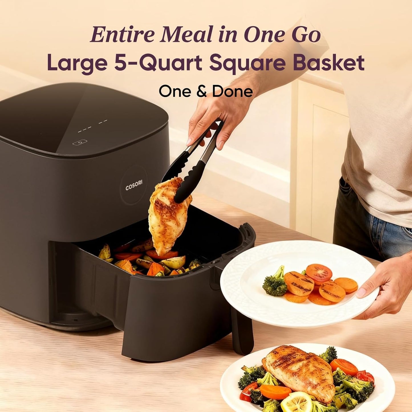 Compact Air Fryer 5QT — Ceramic Coated, 7 Presets - Image 5