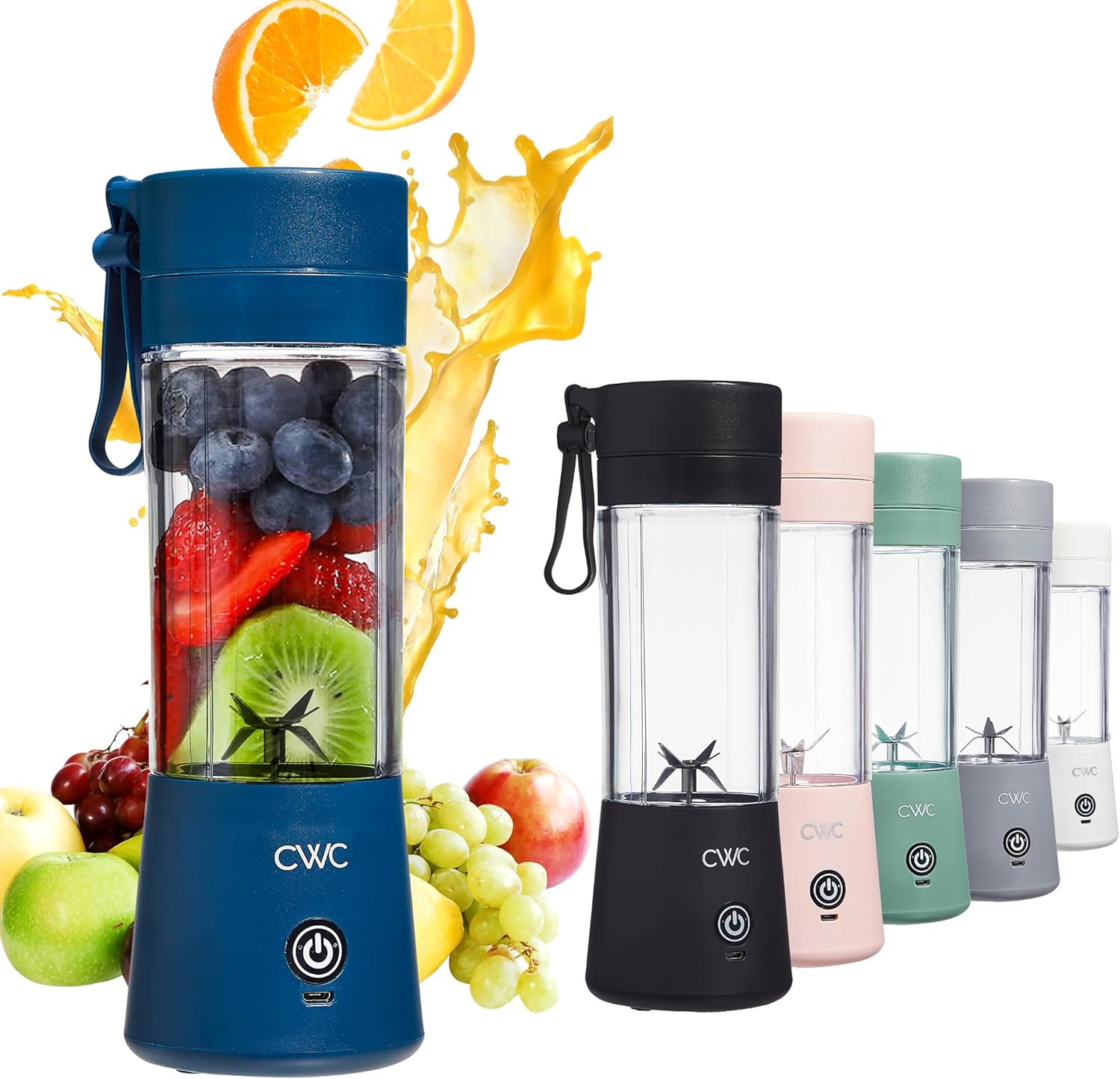 Mini Portable Blender - 250W Power, 12oz Capacity, Stainless Steel Blade, Wireless/USB Rechargeable, Creme - Image 6