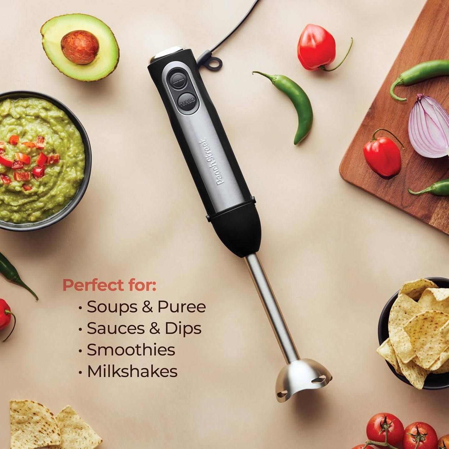 Immersion Hand Blender 500W — Stainless Steel, Turbo Mode - Image 3