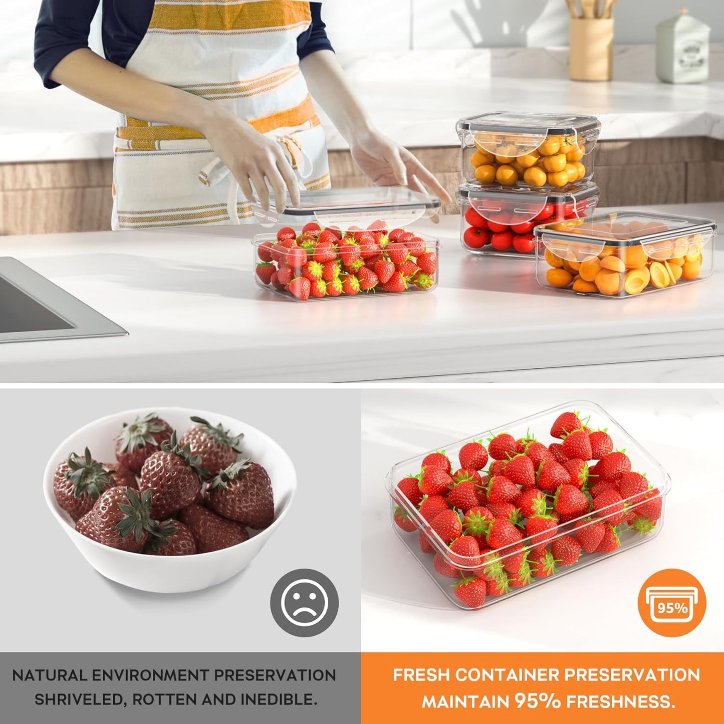 Food Storage Containers 40-Piece Set — Stackable & Leakproof - Image 4