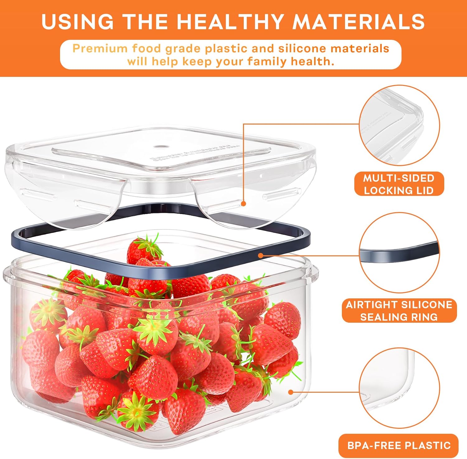 Food Storage Containers 40-Piece Set — Stackable & Leakproof - Image 2